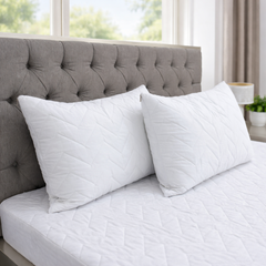 Protector Colchón 180 Hilos Fresh + 2 Protectores de Almohada Blanco