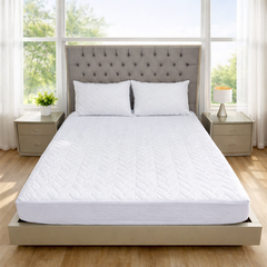 Protector Colchón 180 Hilos Fresh + 2 Protectores de Almohada Blanco