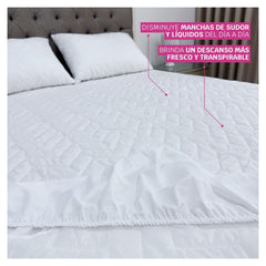 Protector de Colchón Blanco Polialgodón - Fresh
