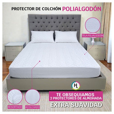 Protector de Colchón Blanco Polialgodón - Fresh