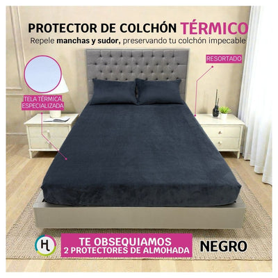 Protector de Colchón Térmico Negro