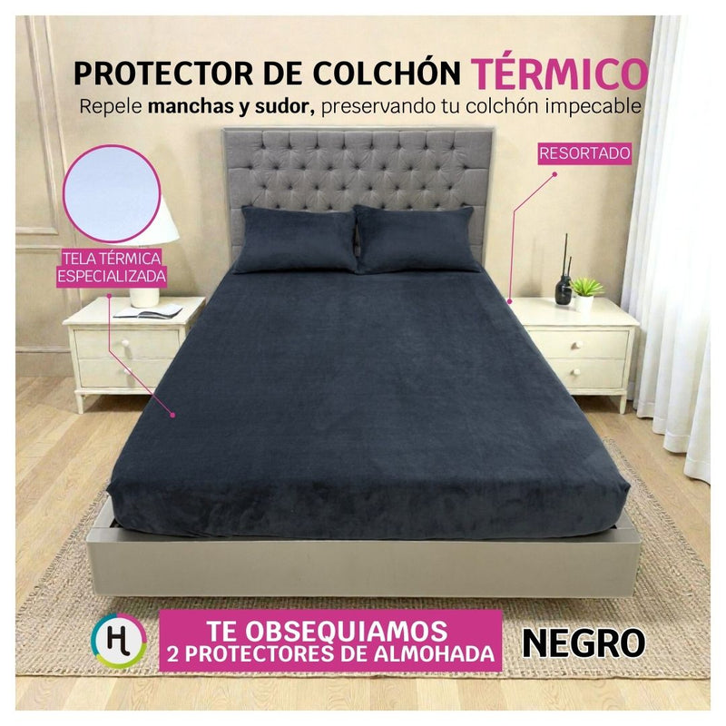 Protector de Colchón Térmico Negro