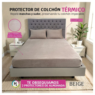 Protector de Colchón Térmico Beige