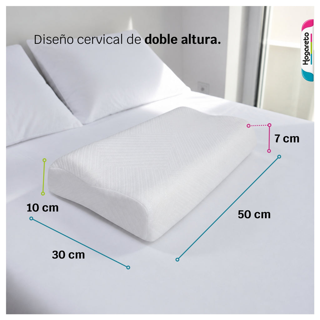 Combo 2 Almohadas Cervicales Mini + Cojín Pierna Memory Foam