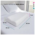 Almohada Mini Cervical ABI 50x30cm - Espuma Memory Foam de Doble Altura
