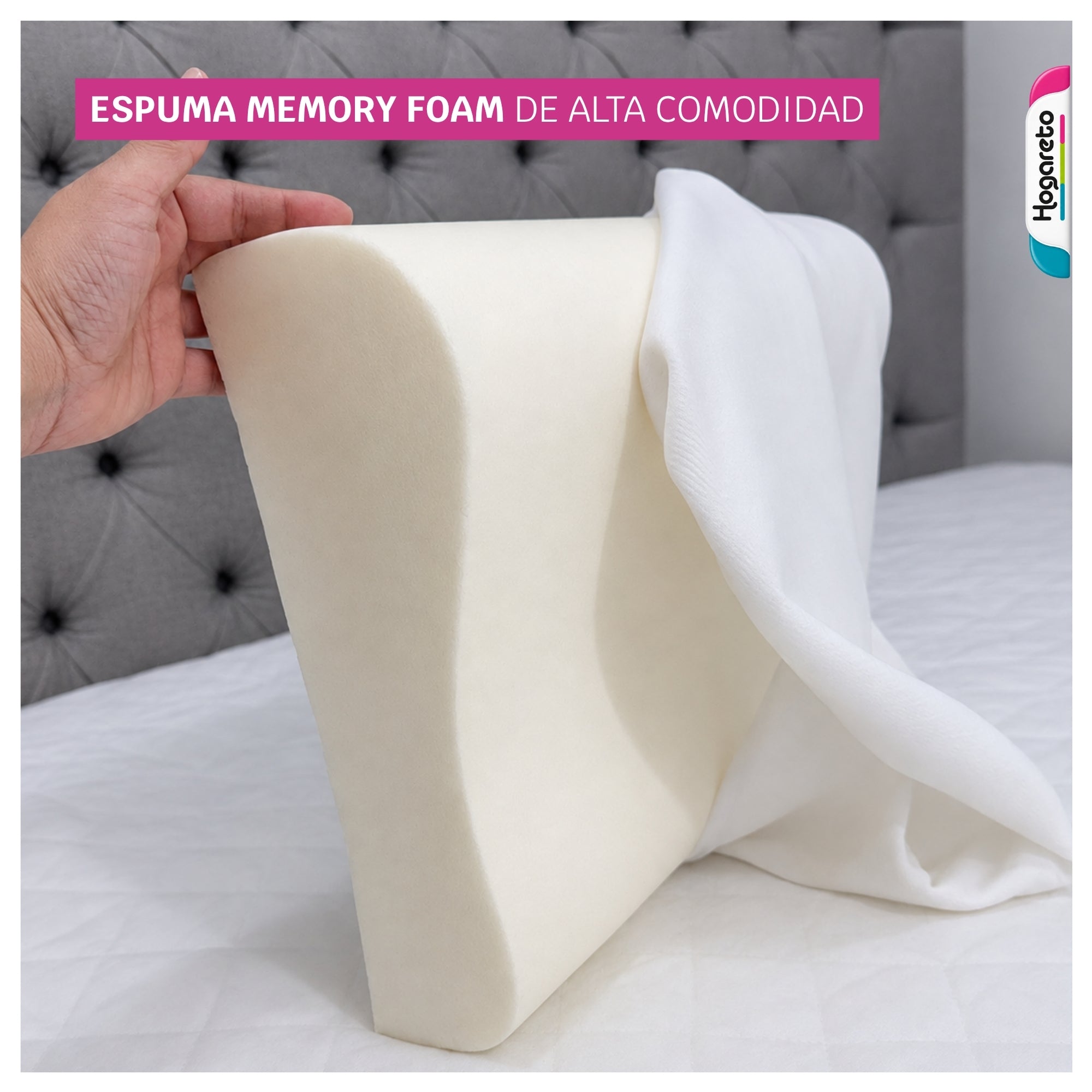 Almohada Mini Cervical ABI 50x30cm - Espuma Memory Foam de Doble Altura