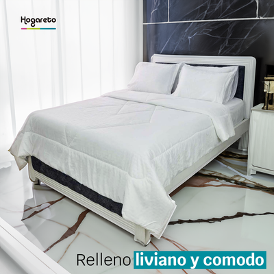 Edredón Doble Faz Blanco Cama Doble 140x190cm