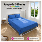 Juego de Sábanas Azul en Microfibra Suave