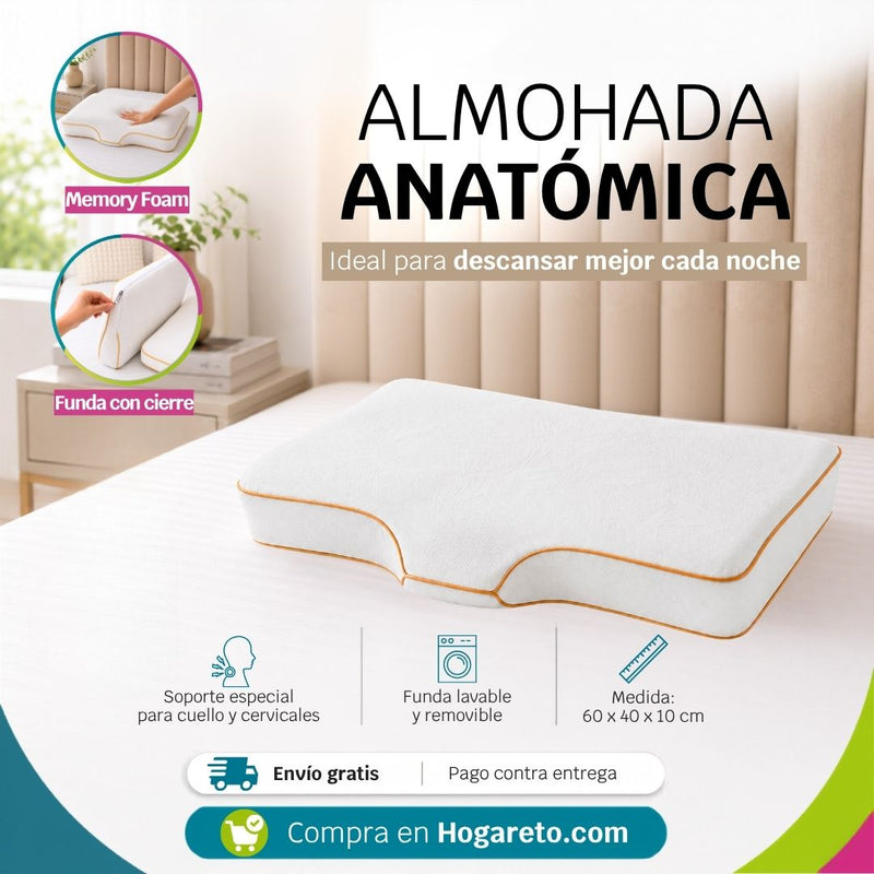 Almohada Anatómica Memory Foam – Soporte Ergonómico