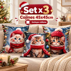 Set x 3 Cojines de Navidad 45x45 cm - Incluye Relleno 🎄