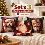 Set x 3 Cojines de Navidad 45x45 cm - Incluye Relleno 🎄