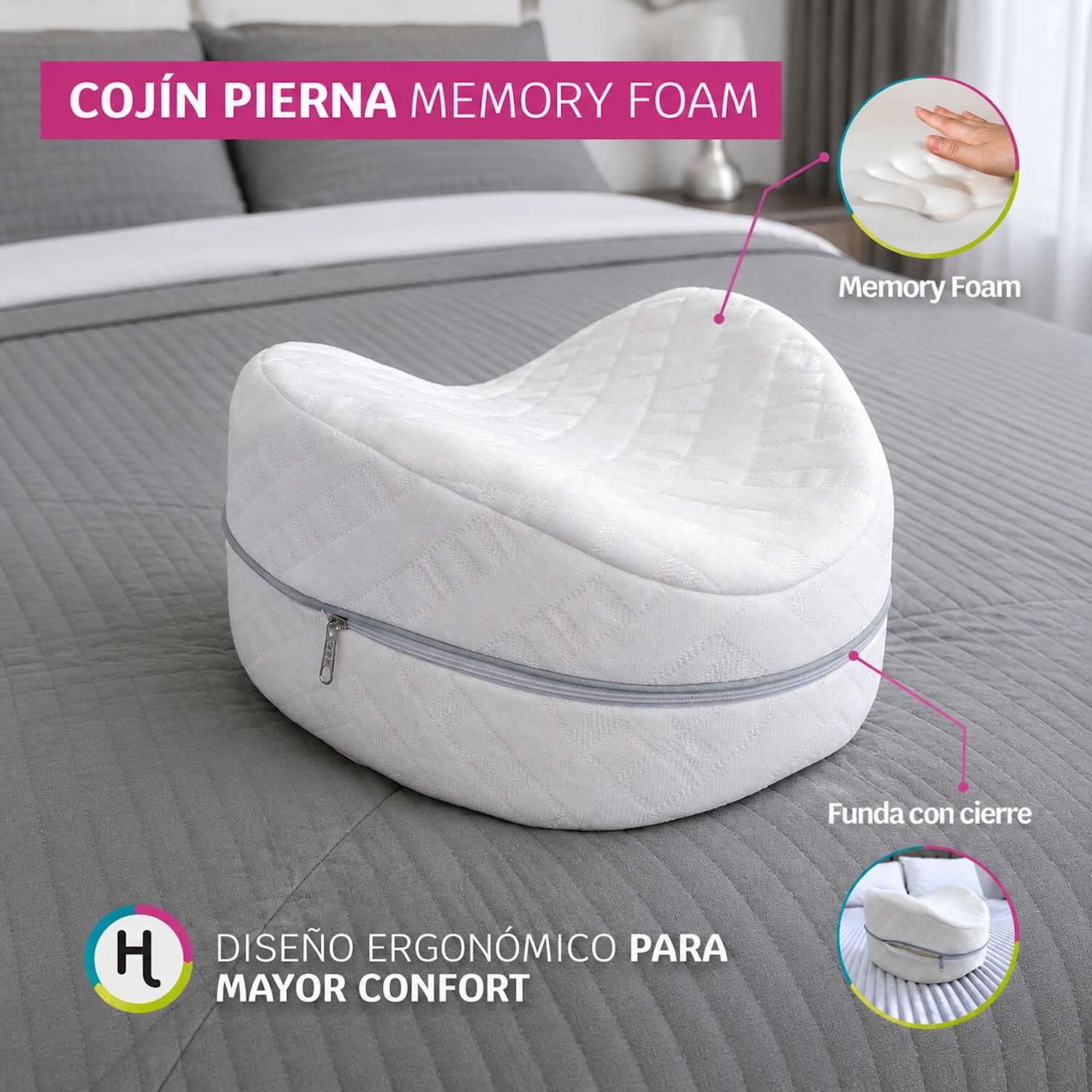 Cojín Soporte de Piernas Memory Foam