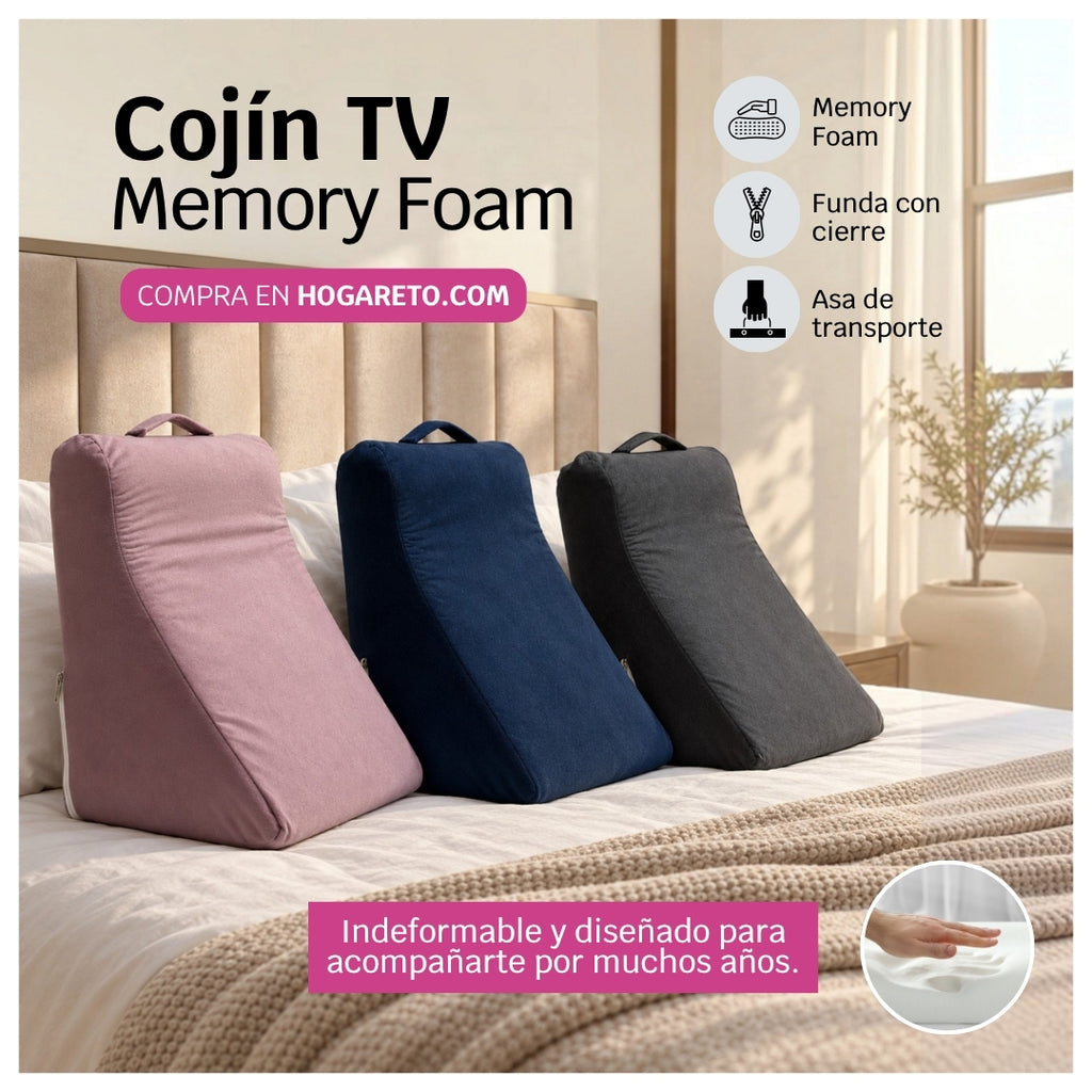 Cojín TV Triangular Memory Foam Espuma Indeformable De Alta Duración