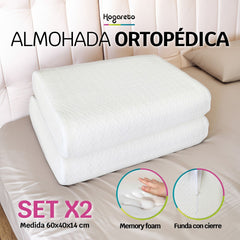 Almohadas Ortopédicas con Memory Foam Set x 2