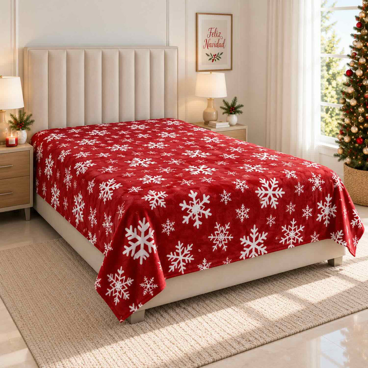 Cobija Térmica Navideña 200x180 cm Suave y Calientica 🎄