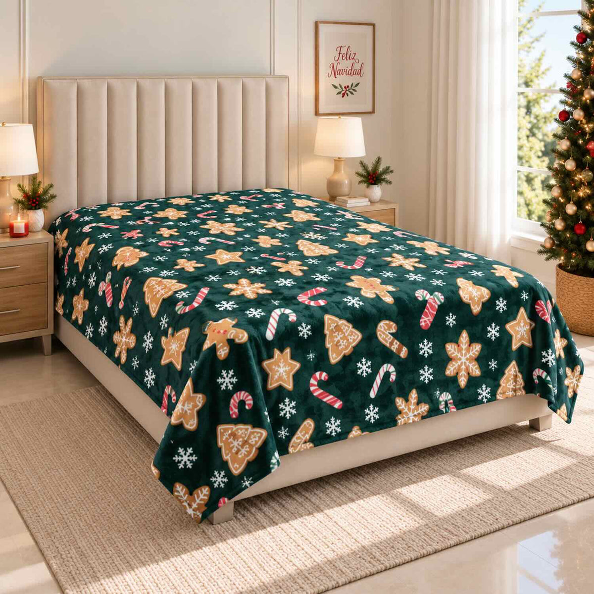 Cobija Térmica Navideña 200x180 cm Suave y Calientica 🎄