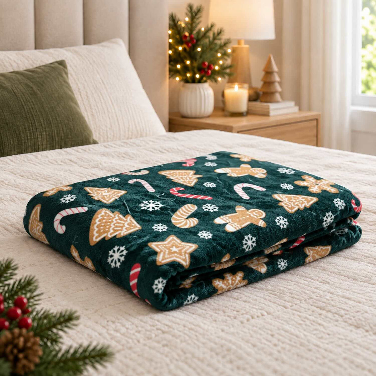 Cobija Térmica Navideña 200x180 cm Suave y Calientica 🎄