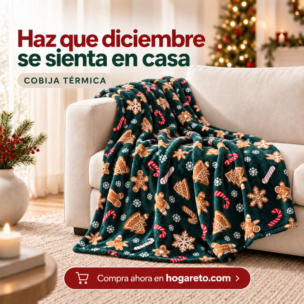 Cobija Térmica Navideña 200x180 cm Suave y Calientica 🎄
