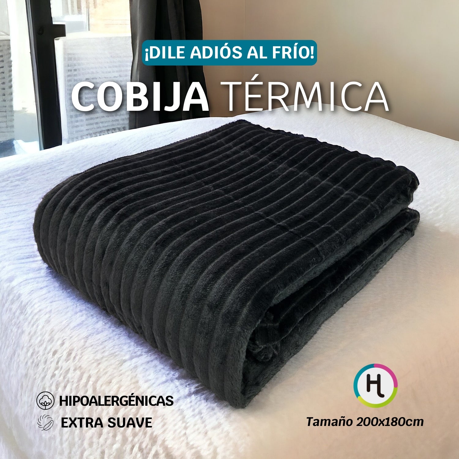 Cobija Térmica Acanalada Extra Suave 200x180cm