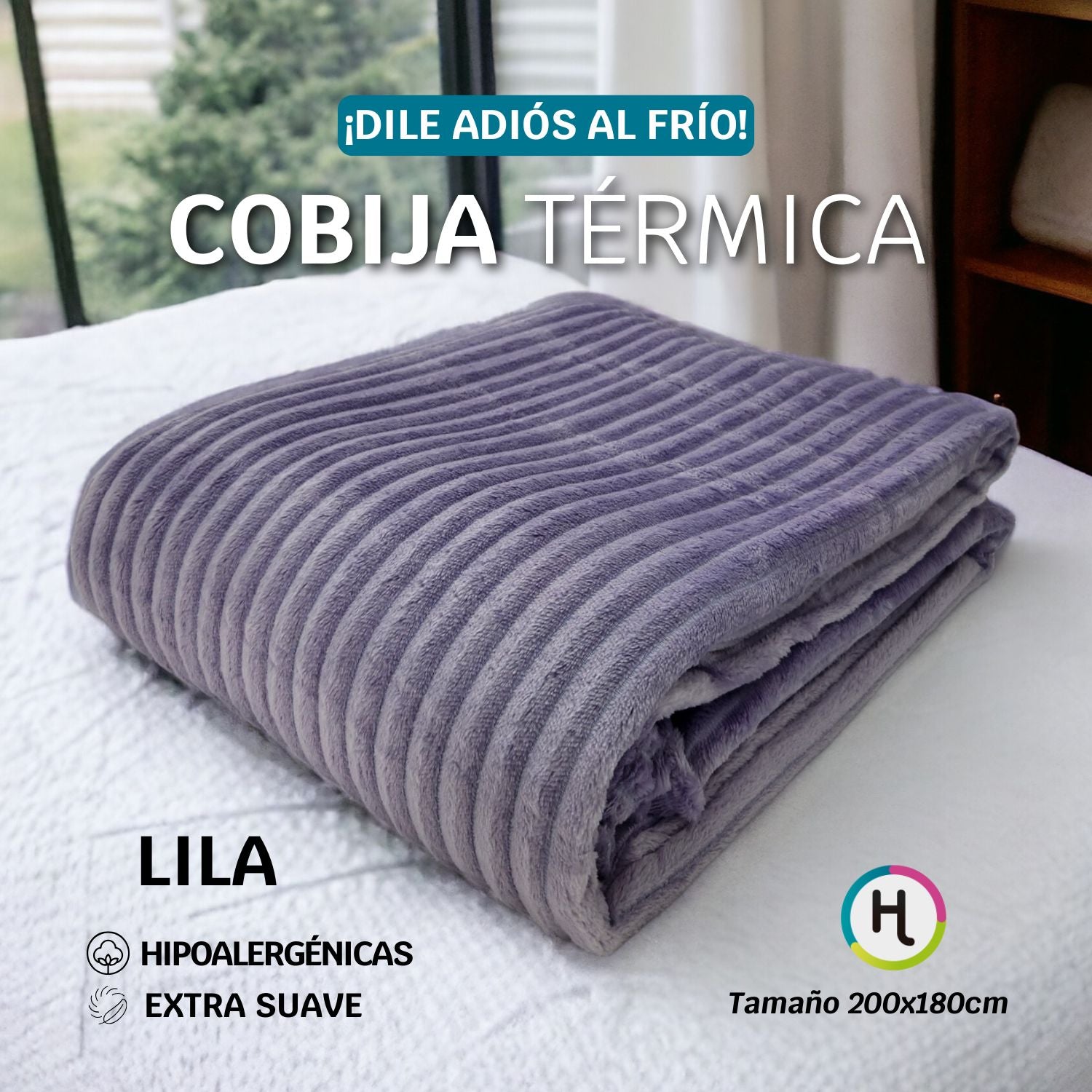 Cobija Térmica Acanalada Extra Suave 200x180cm
