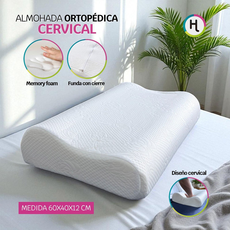 ¡OFERTA DE LANZAMIENTO! Almohada Memory Foam - Ortopédica Cervical