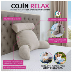 Cojín de Descanso con Apoya Brazos y Cabecero - Relax Beige