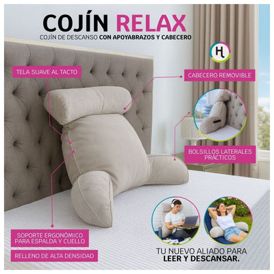 Cojín de Descanso con Apoya Brazos y Cabecero - Relax Beige