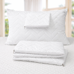 Set x 4 Protectores de Almohada Acolchados 70x50 con Cierre