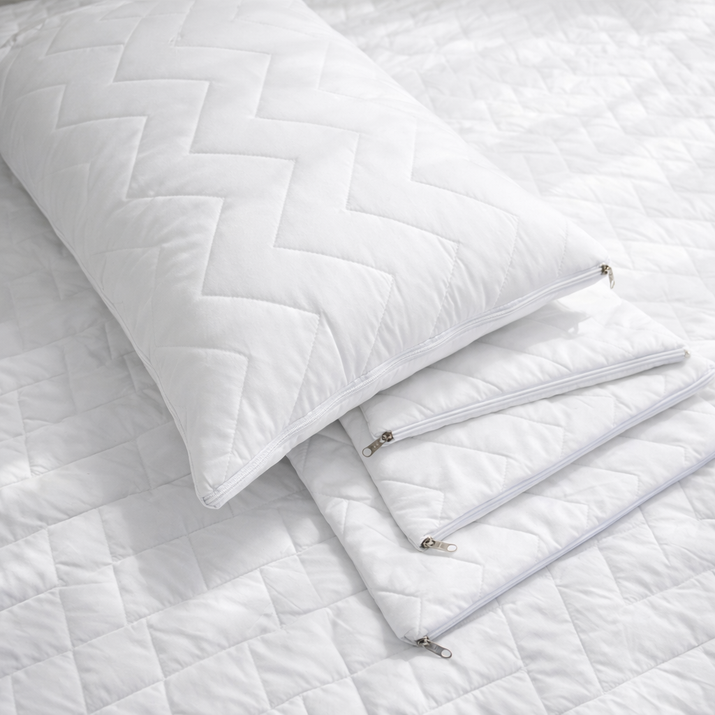 Set x 2 Protectores De Almohada Acolchado 135x50 Con Cierre