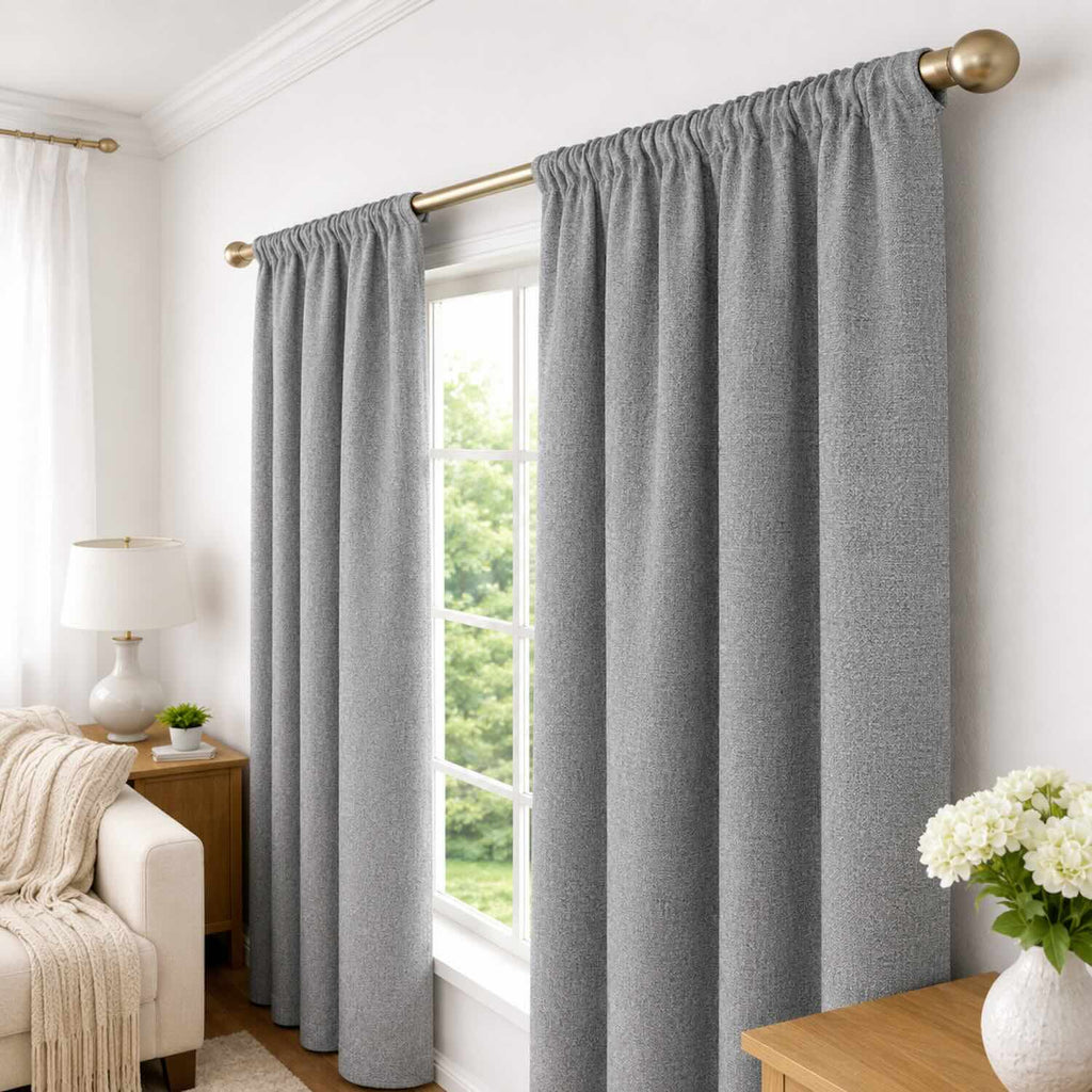 Cortinas 100% Blackout Gris Oscuro Jaspe – Privacidad Total - 270x220cm