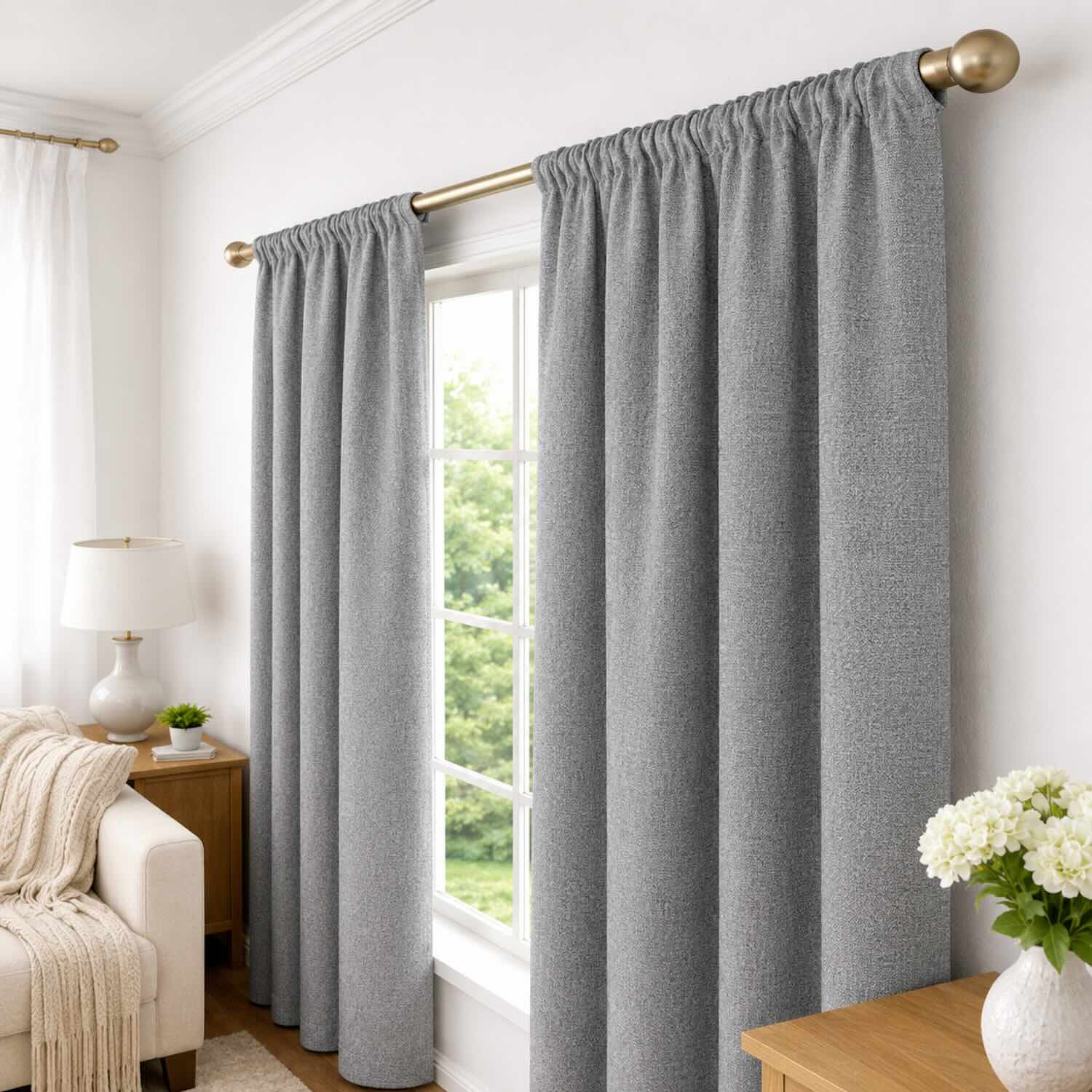 Cortinas 100% Blackout Gris Oscuro Jaspe – Privacidad Total - 270x220cm