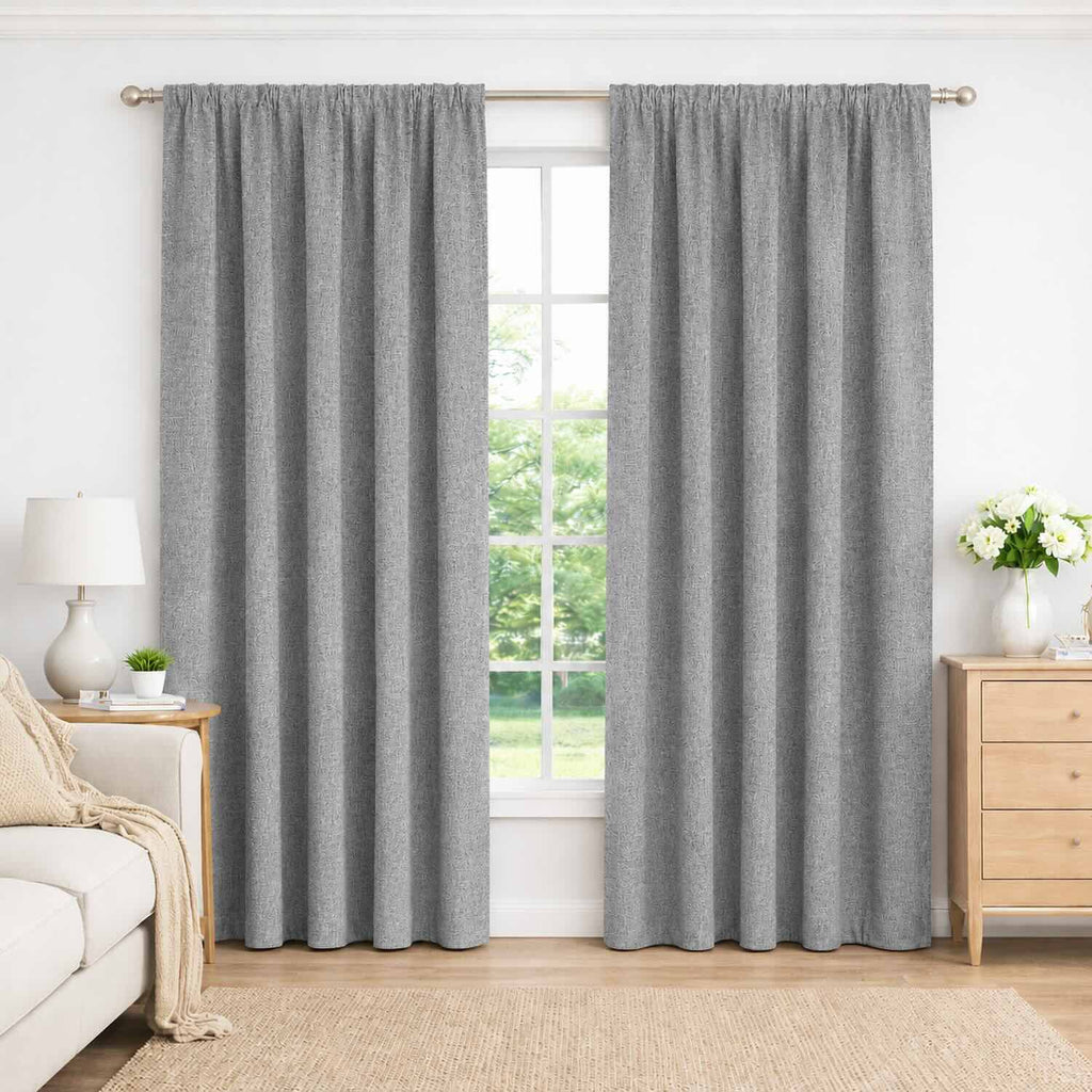 Cortinas 100% Blackout Gris Oscuro Jaspe – Privacidad Total - 270x220cm