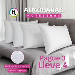 Almohadas Hoteleras- Tela 100% algodón Paga 3 y lleva 4