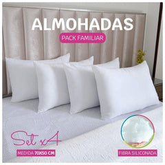 Pack Familiar de Almohadas: 100% Fibra Siliconada 70x50 cm