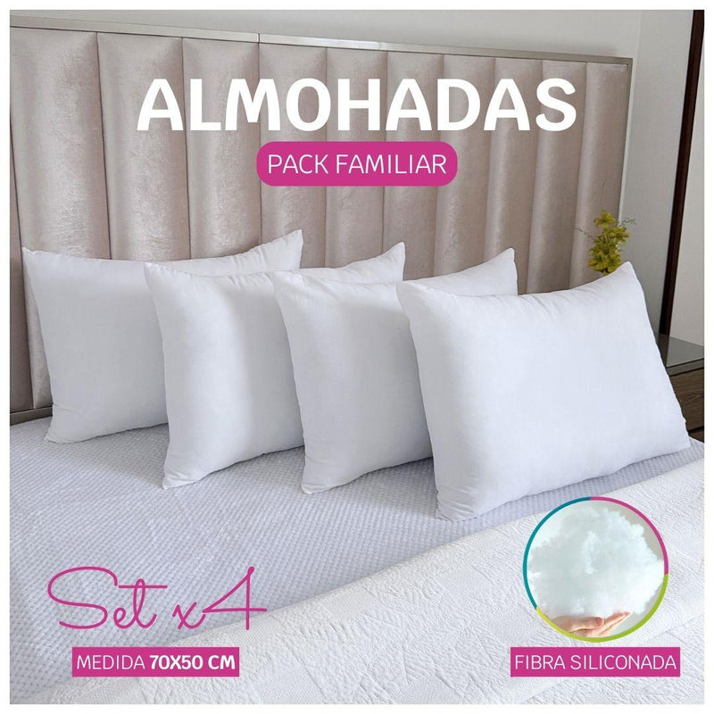 Pack Familiar de Almohadas: 100% Fibra Siliconada 70x50 cm