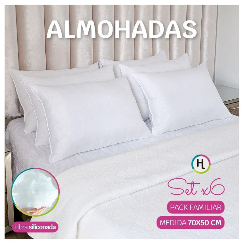 Pack Familiar de Almohadas: 100% Fibra Siliconada 70x50 cm