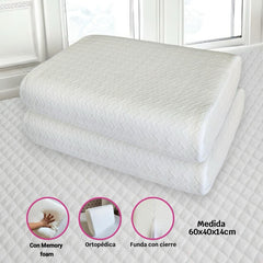 ¡OFERTA ESPECIAL! Set x 2 Almohadas Ortopédicas con Memory Foam - Confort