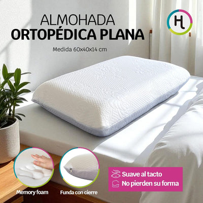 Almohada Ortopédica Plana Memory Foam