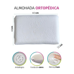Almohada Ortopédica Plana Memory Foam