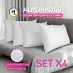 Almohada Sensación Pluma de Ganso - 100% Algodón y Antifluido