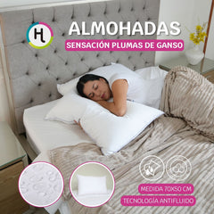 Almohadas Sensación Plumas - Tela antifluido 💦 100% algodón