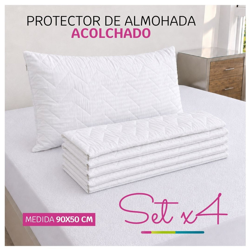 Protector Acolchado para Almohada  90x50 Con Cierre