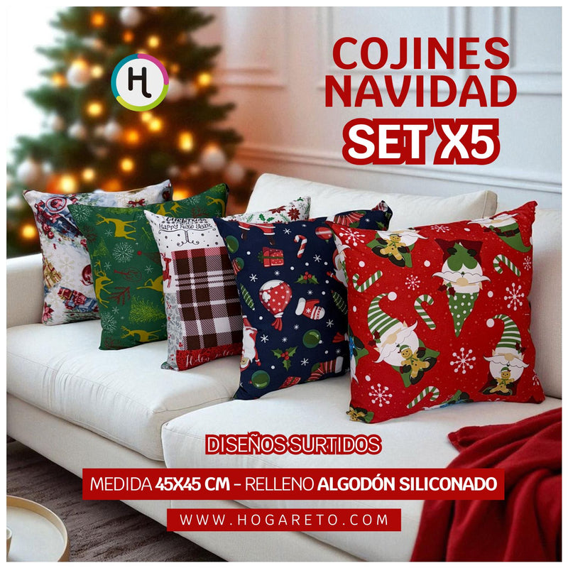 Set x 5 Cojines Navideños – Surtidos 🎄