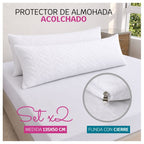 Set x 2 Protectores De Almohada Acolchado 135x50 Con Cierre