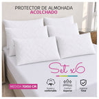 Set x 6 Protectores de Almohada Acolchados 70x50 con Cierre