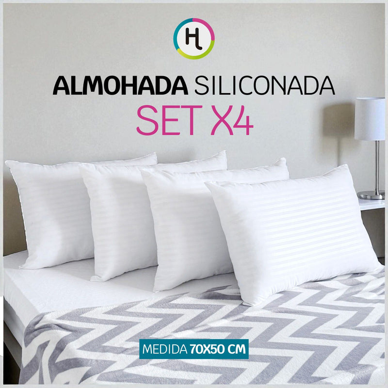 Set x 4 Almohadas Siliconadas 70x50 cm