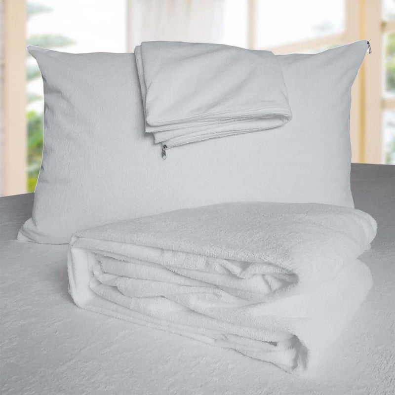 ¡IMPERMEABLE! Protector de colchón con obsequio de 2 protectores de almohada