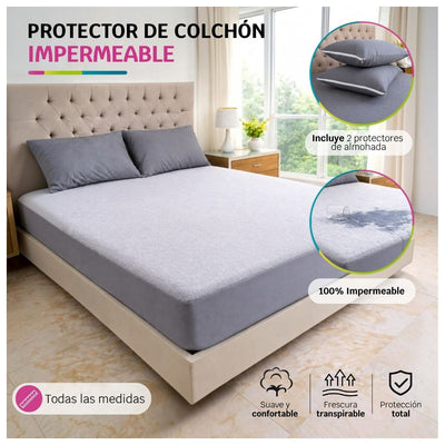 Protector de Colchón Impermeable Gris