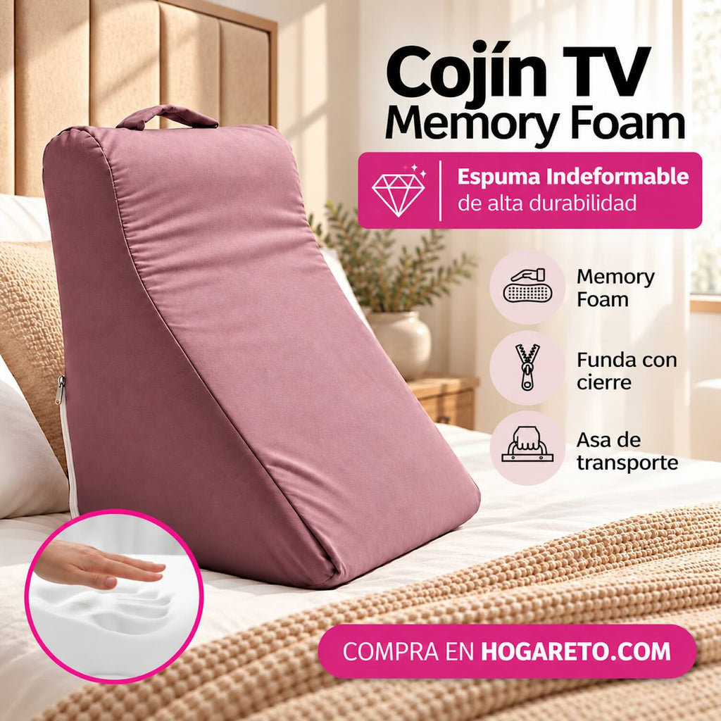 Cojín TV Triangular Memory Foam Espuma Indeformable De Alta Duración