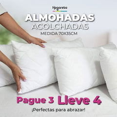 4 Almohadas acolchadas 70X35cm para abrazar